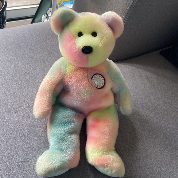 Ty Beanie Babies Large Birthday Bear and Small Peace Bear - Picture 4 of 5